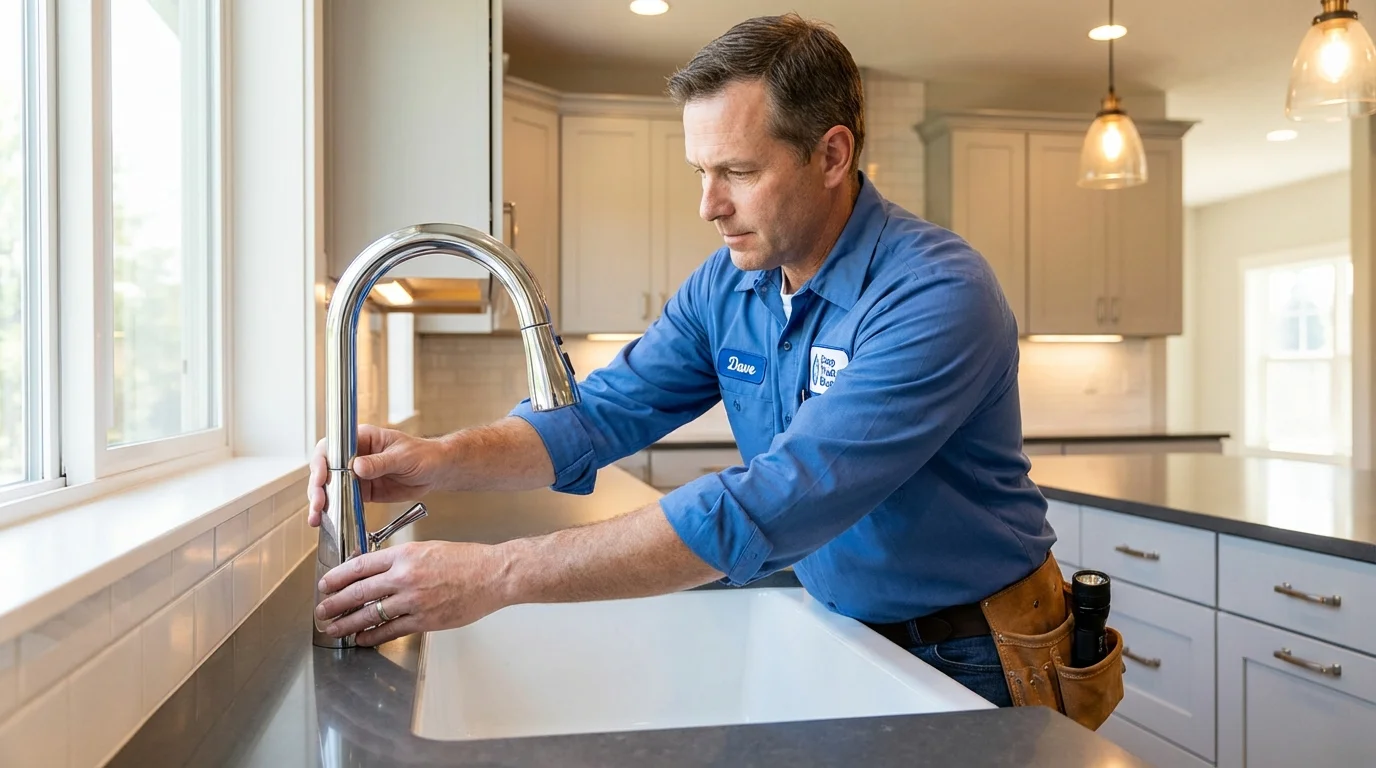 Kitchen faucet installation by Johns Plumbing LLC in Crookston