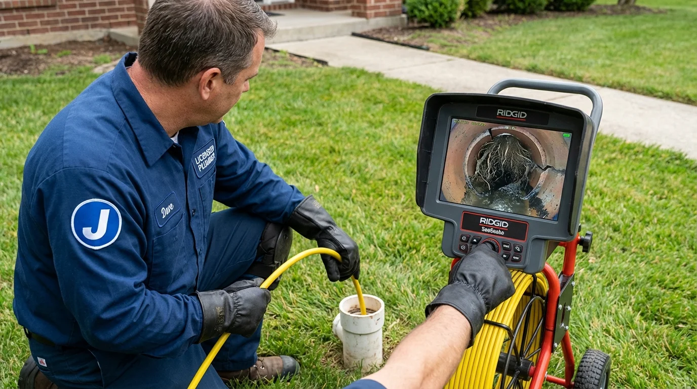 Sewer camera inspection being performed by Johns Plumbing LLC in Crookston